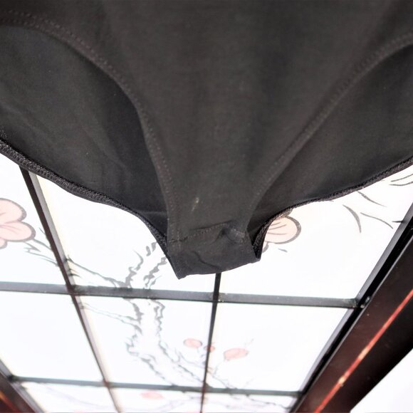 BCBGeneration Black V Neck Tie Love Sleeve Leotard Size Medium - Picture 2 of 9